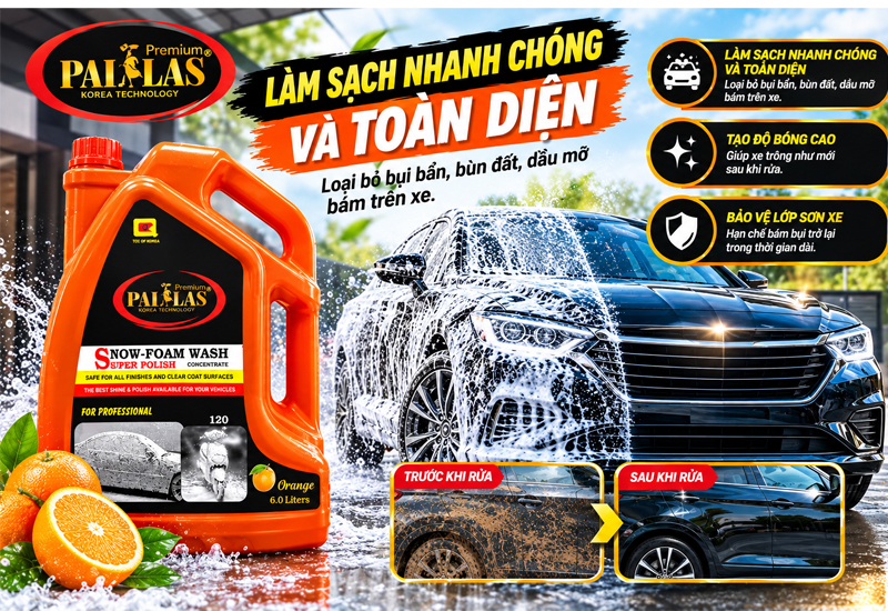 Nước rửa xe bọt tuyết Pallas 120