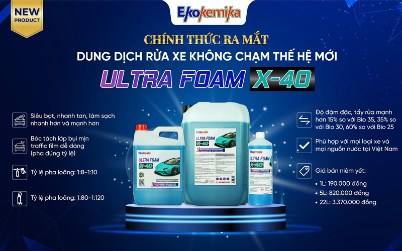 Dung dịch rửa xe không chạm Ekokemika Ultra Foam X-40 
